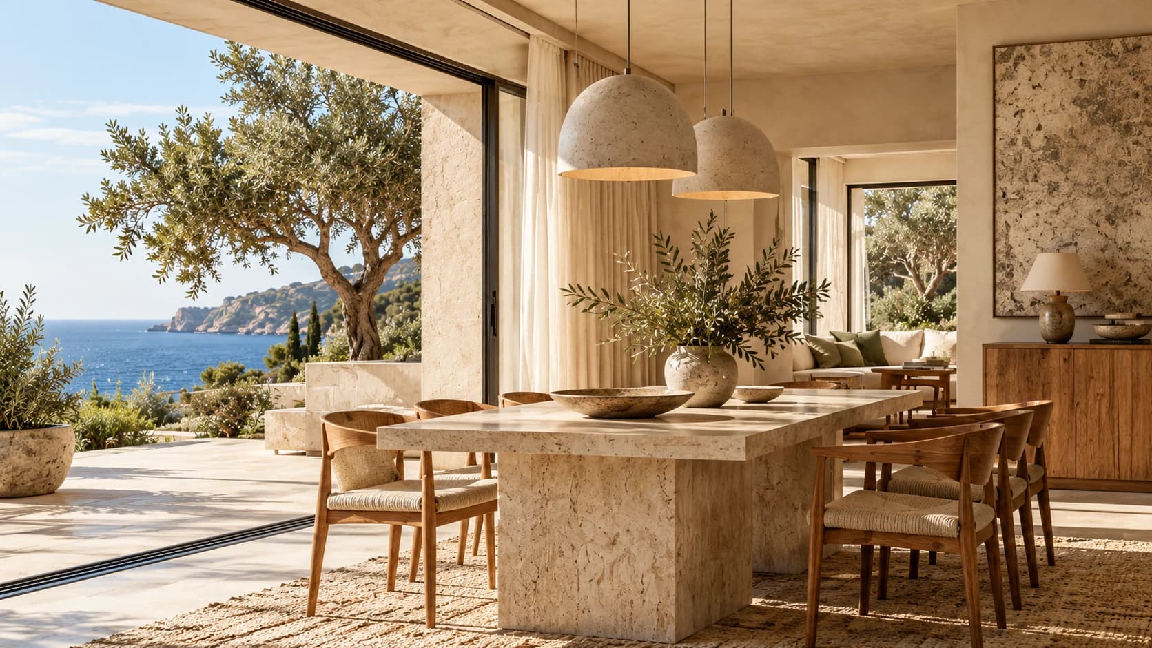Luce e materiali per una villa mediterranea: comfort, continuità e cura